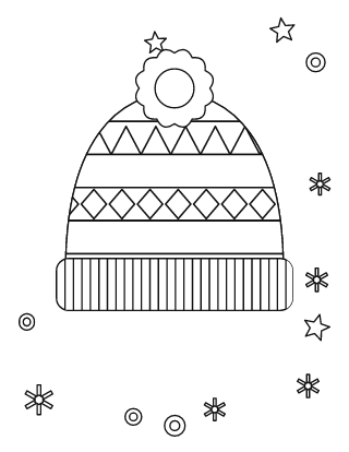 Winter Hat Coloring Page #3