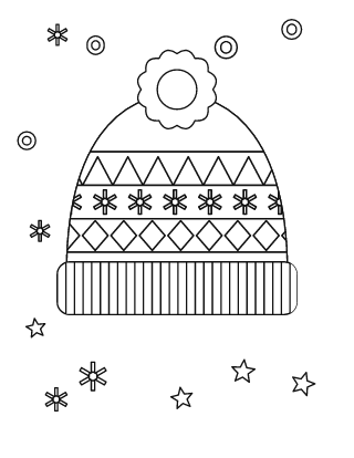 Winter Hat Coloring Page #4