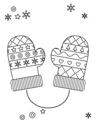 Mittens Coloring Page #1
