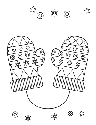 Mittens Coloring Page #2
