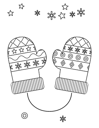 Mittens Coloring Page #3
