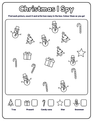 Christmas I Spy (Easy) printable worksheet