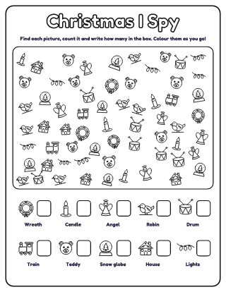 Christmas I Spy (Hard) printable worksheet