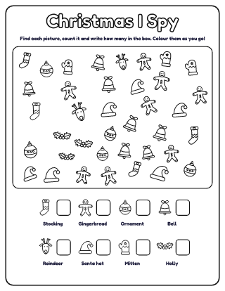 Christmas I Spy printable worksheet