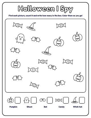 Halloween I Spy (Easy) printable worksheet