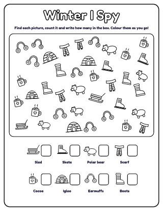 Winter I Spy printable worksheet
