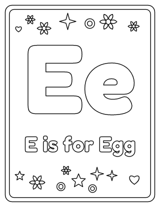 Letter E Coloring Page