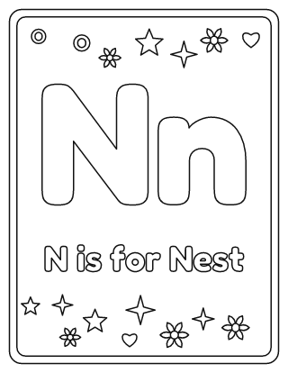 Letter N Coloring Page