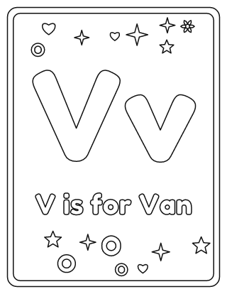Letter V Coloring Page