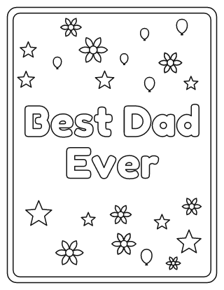 Best Dad Ever Coloring Page