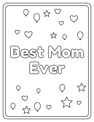 Best Mom Ever Coloring Page
