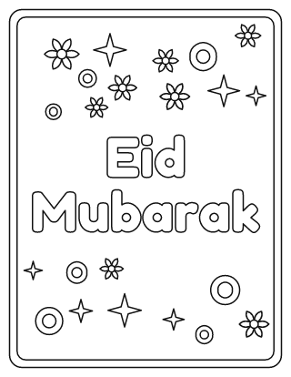 Eid Mubarak Coloring Page