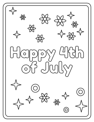 Happy 4th of July Coloring Page