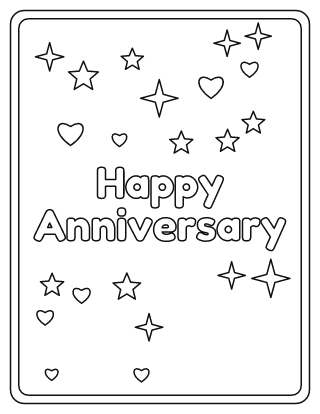 Happy Anniversary Coloring Page