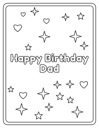 Happy Birthday Dad Coloring Page