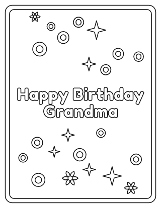 Happy Birthday Grandma Coloring Page