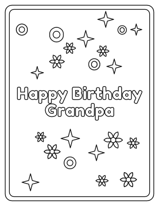 Happy Birthday Grandpa Coloring Page