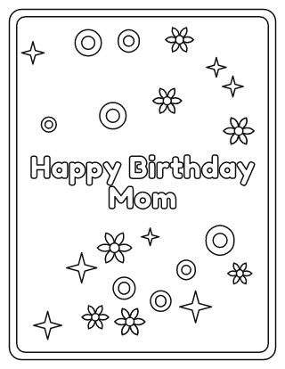 Happy Birthday Mom Coloring Page