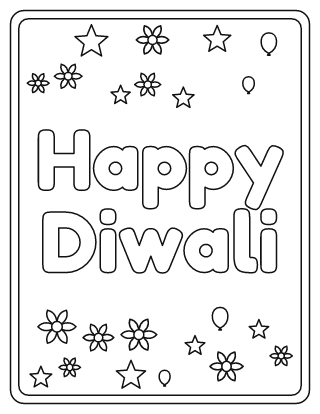 Happy Diwali Coloring Page