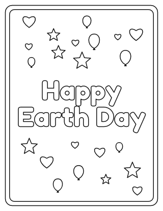 Happy Earth Day Coloring Page