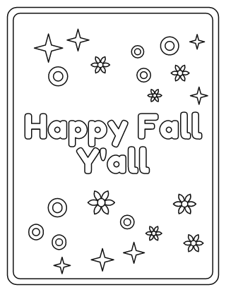 Happy Fall Y'all Coloring Page