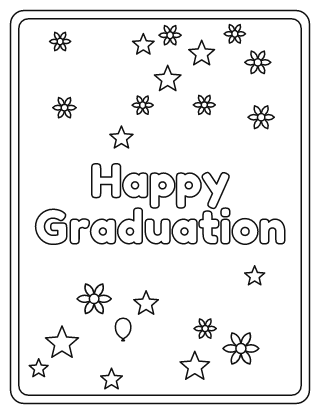 Happy Graduation Coloring Page