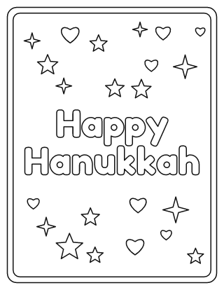 Happy Hanukkah Coloring Page