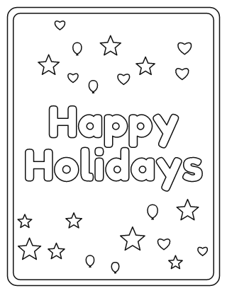 Happy Holidays Coloring Page