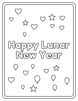 Happy Lunar New Year Coloring Page