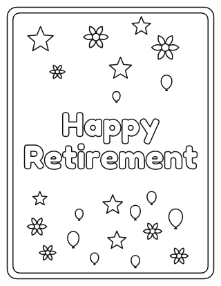 Happy Retirement Coloring Page