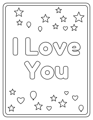 I Love You Coloring Page