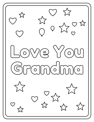 Love You Grandma Coloring Page