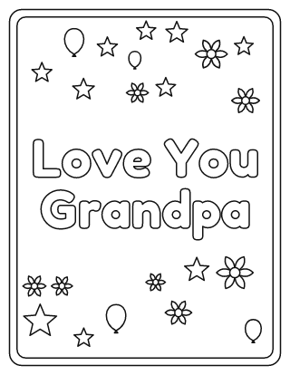 Love You Grandpa Coloring Page