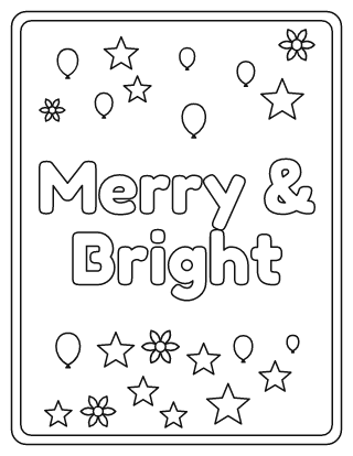 Merry & Bright Coloring Page