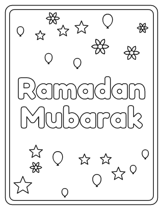 Ramadan Mubarak Coloring Page