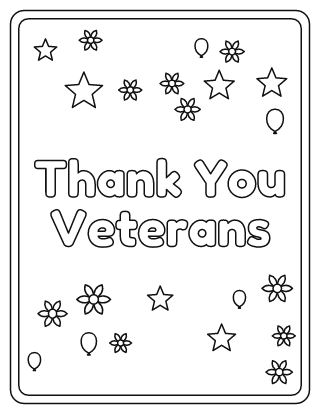 Thank You Veterans Coloring Page