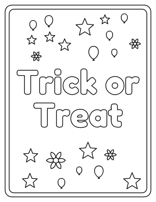 Trick or Treat Coloring Page