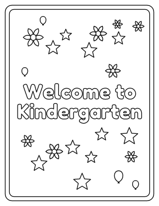 Welcome to Kindergarten Coloring Page