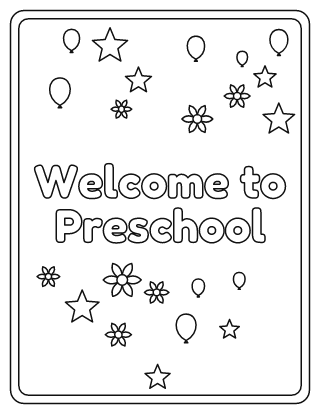 Welcome to Preschool Coloring Page