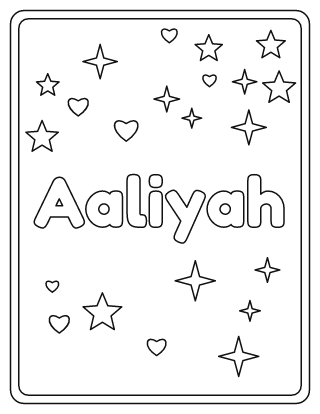 Aaliyah Name Coloring Page