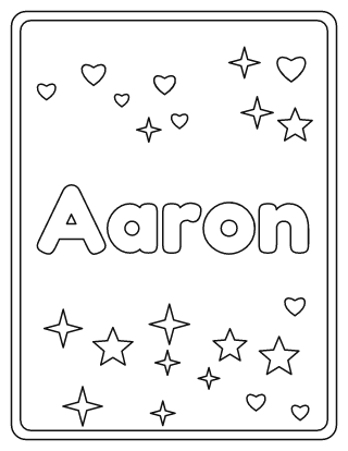 Aaron Name Coloring Page
