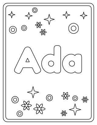 Ada Name Coloring Page