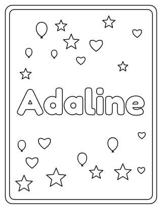 Adaline Name Coloring Page