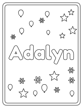 Adalyn Name Coloring Page