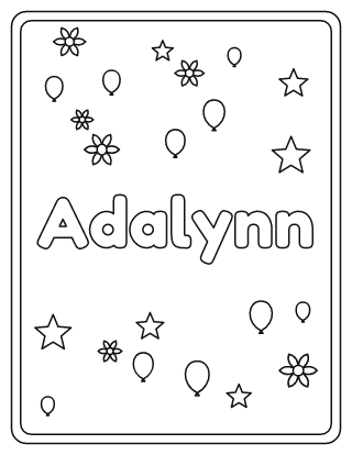 Adalynn Name Coloring Page
