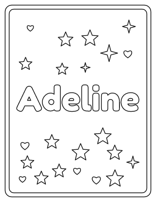 Adeline Name Coloring Page