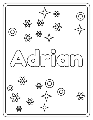 Adrian Name Coloring Page