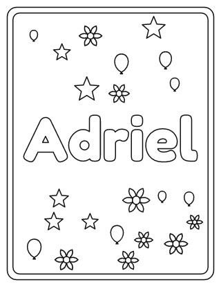 Adriel Name Coloring Page
