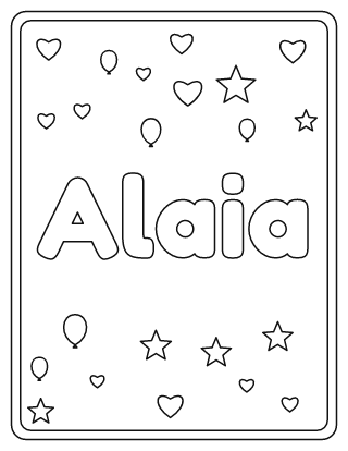 Alaia Name Coloring Page