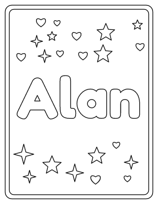 Alan Name Coloring Page